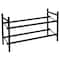 Organize It All Black 25" 2 Tier Expandable Shoe Rack